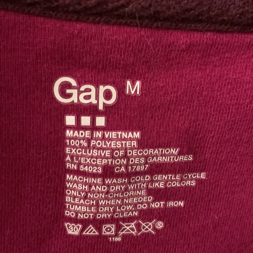 GAP Microfleece Halfzip Woman’s Size M Raspberry Color - Picture 3 of 4